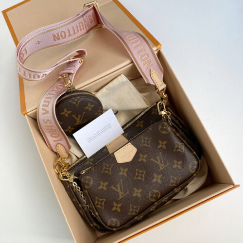Louis Vuitton Mono Pink Belt Multi Pochette Bag (With Box)