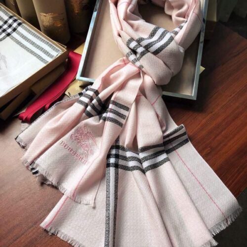 Burberry Pink Colour High Quality Semi Woollen Stole Unisex