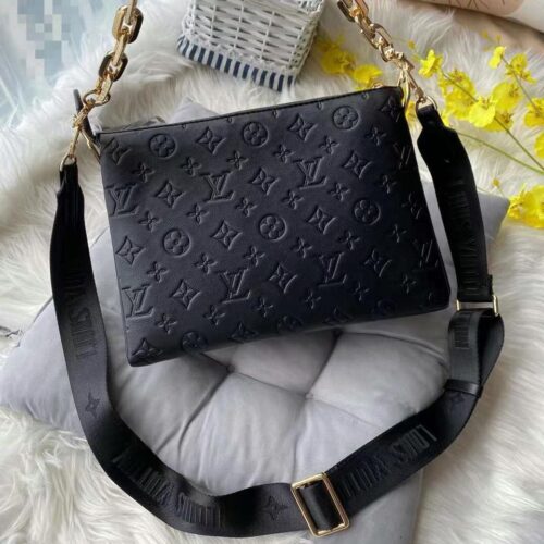 Louis Vuitton Coussin Embossed Black Sling Bag (With Box)
