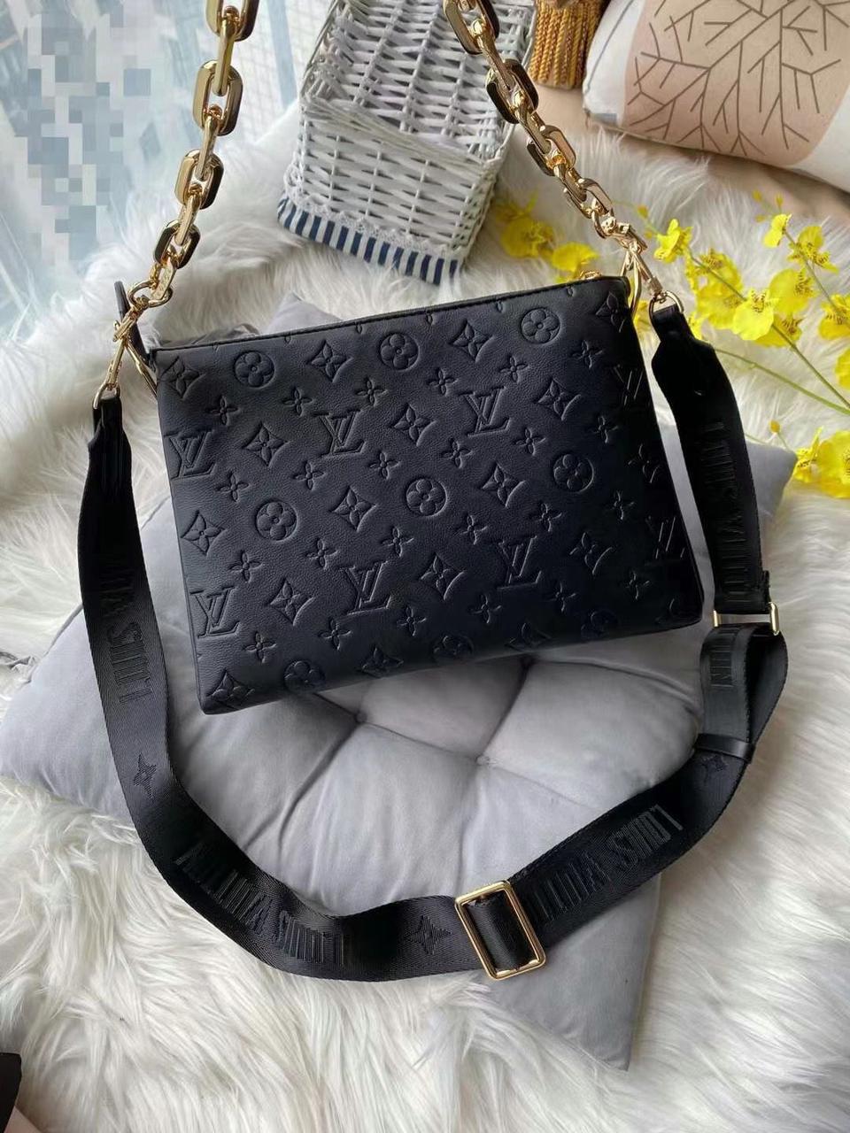 Louis Vuitton Coussin Embossed Black Sling Bag (With Box)