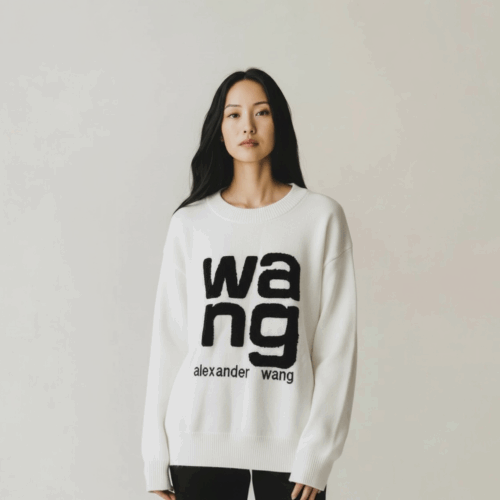 Alexander Wang White Knitted Full Sleeve Warm Pullover