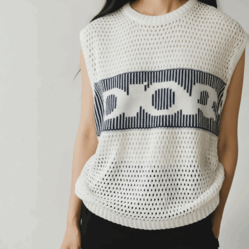 Dior Knitted White Sleeveless Sweater