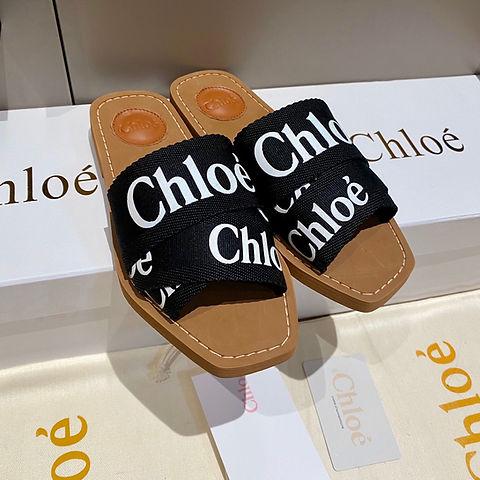 Chloe Black Flat Slip On Sandal