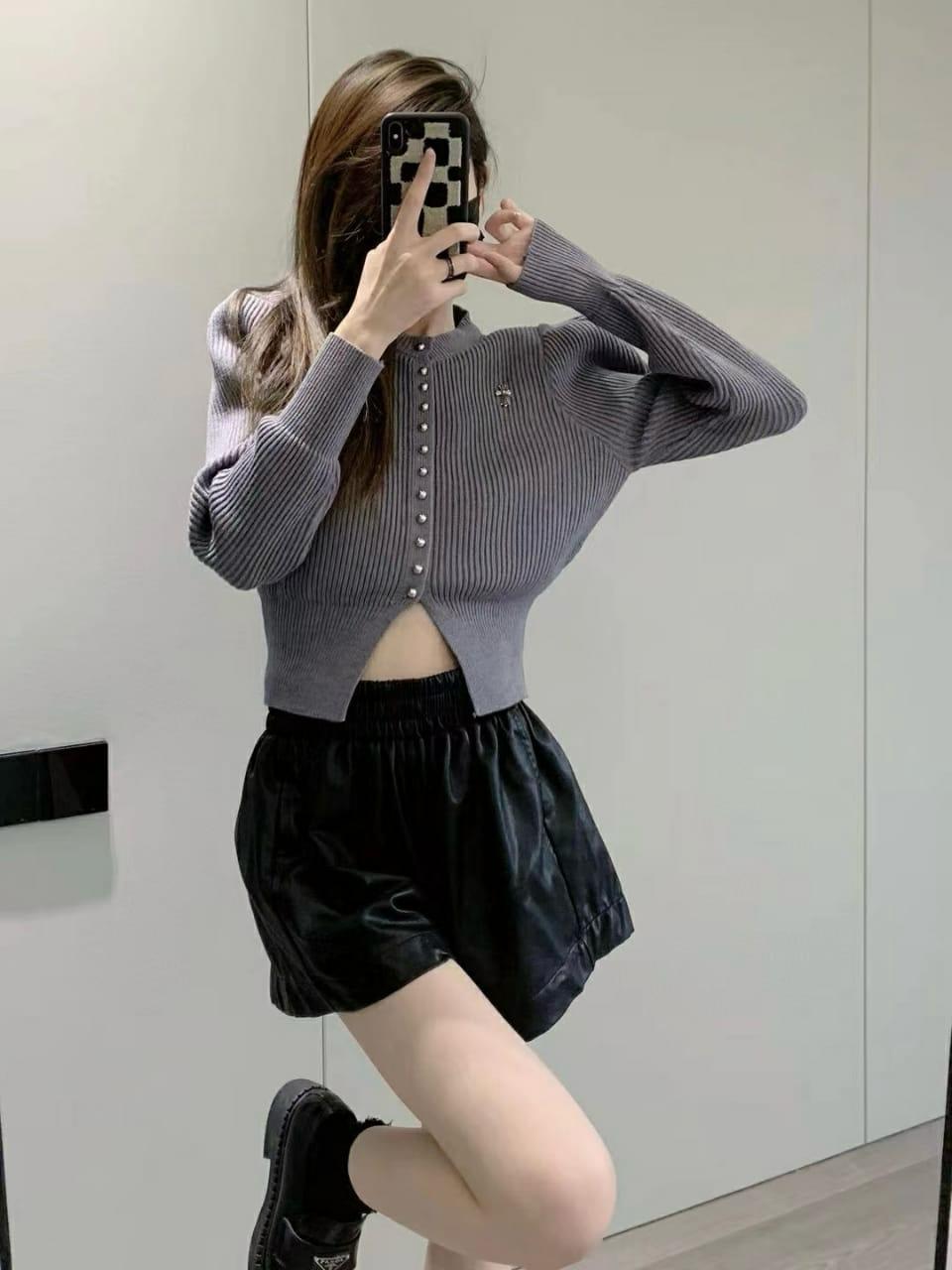WhatsApp Image 2024-10-21 at 7.23.58 PM Chrome Heart Winter Knit Grey Cardigan