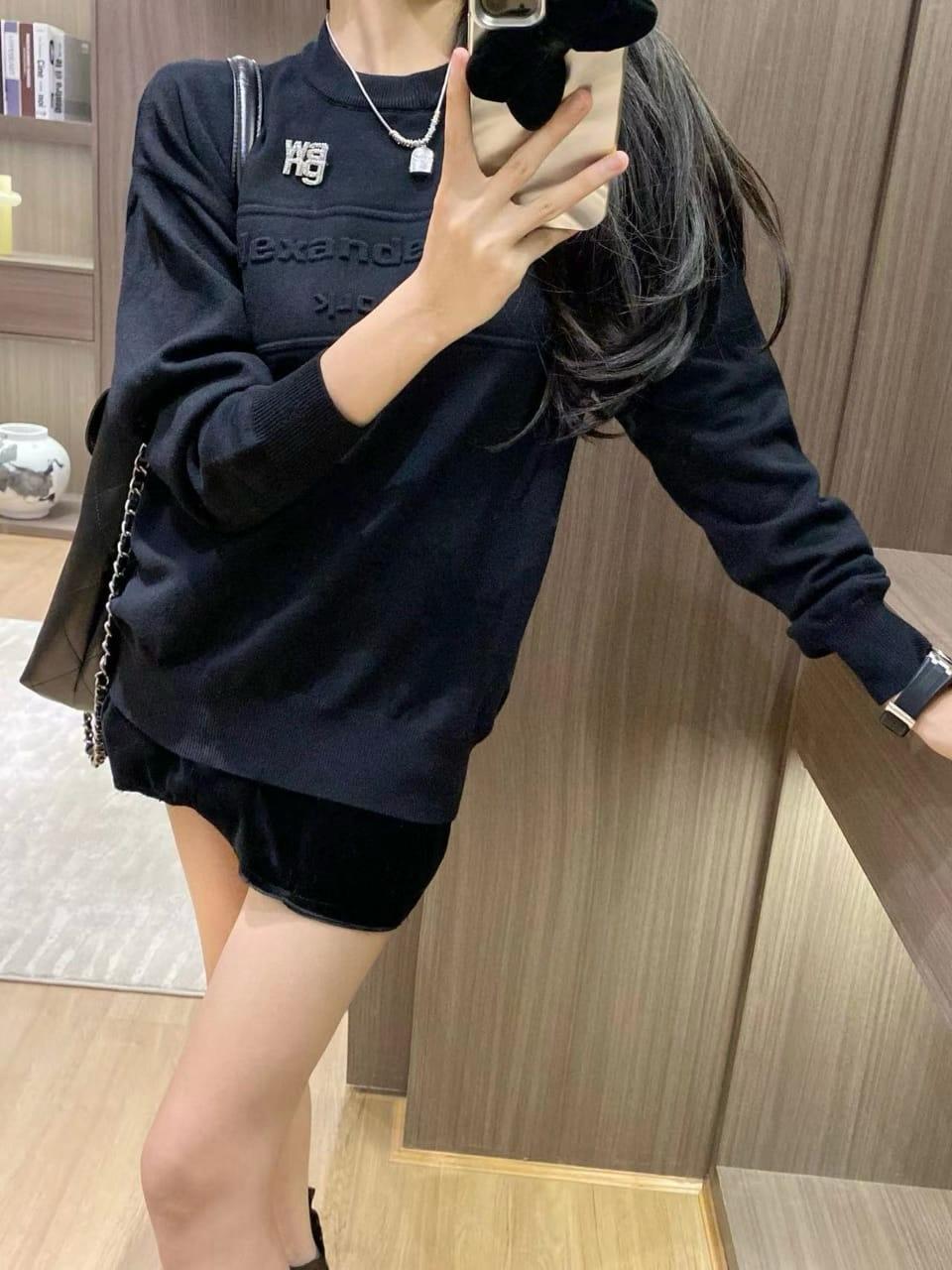 Alexander Wang Full Sleeve Black Warm Pullover