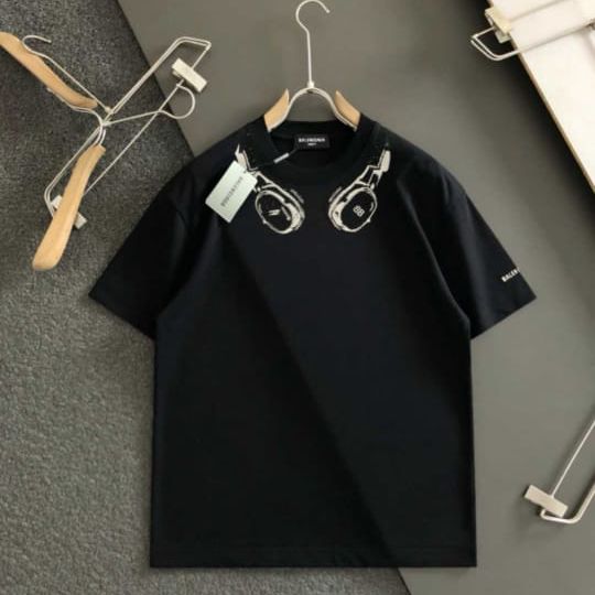Balenciaga Shimmer Print Black Tshirt