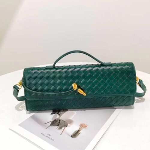 Bottega Veneta Green Long Andiamo Clutch Bag (With Box)
