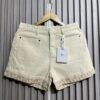 Dior Women's Beige Fringe Denim Shorts