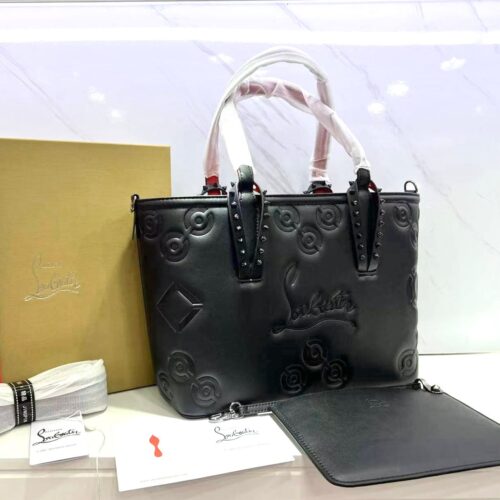 Christian Louboutin Cabata Black Embossed Premium Quality Tote Bag (With Box)