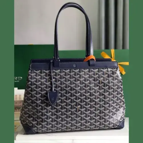 9913: Dark Blue Goyard Bellechasse Blue Tote Bag