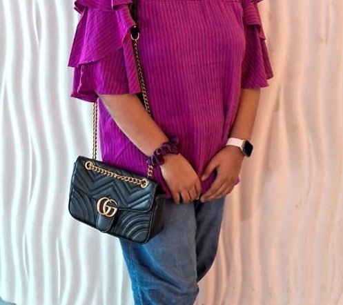 Gucci GG Marmont Black Color Matelasse Sling Bag (With Box) photo review